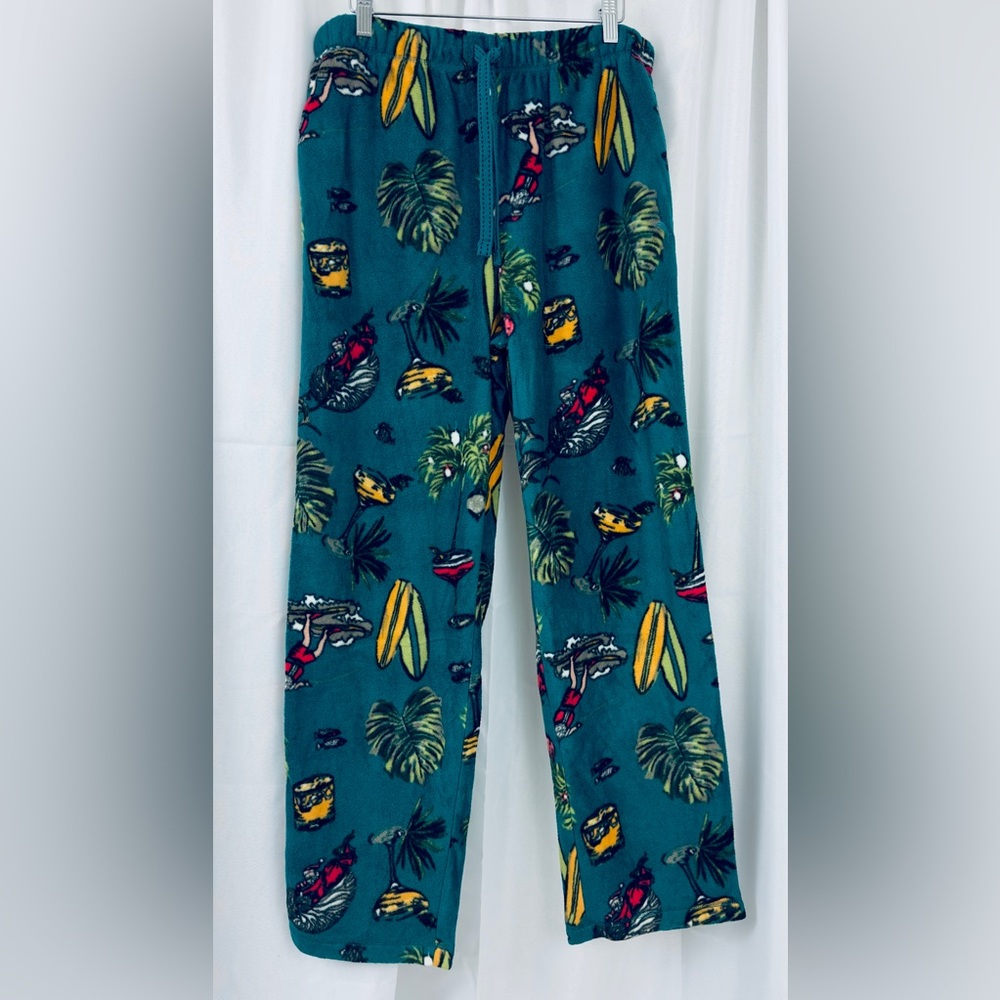 Tommy Bahama Christmas Water Ski Santa Fleece Lounge Pajama Pants Medium Men NWT